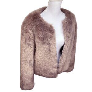 Carolina Belle Montreal Faux Fur Jacket in Silver Mauve, EUC, Sz L